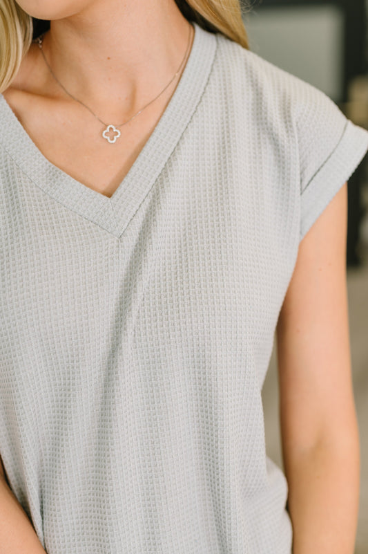 Classic Timeless V-Neck Tee in Pearl Grey