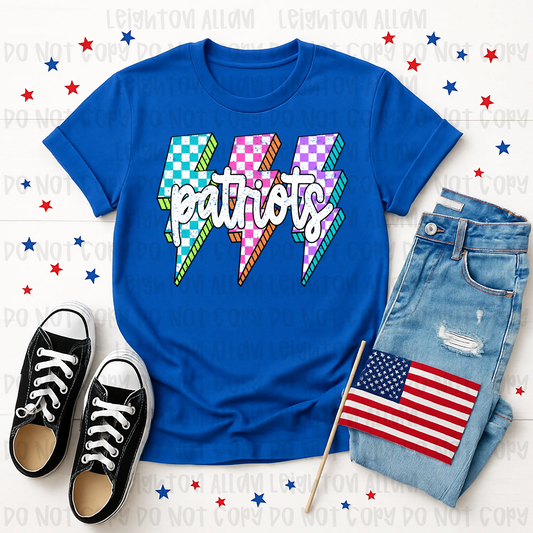 Faith Academy Patriots Retro Lightning Bolt Spirit Tee