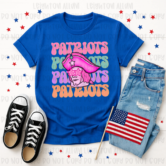 Faith Academy Retro Pastel Patriot Mascot Spirit Tee
