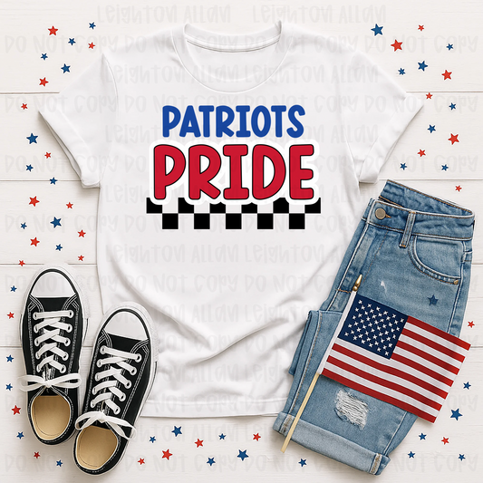 Faith Academy Patriots Pride Retro Checkered Spirit Tee