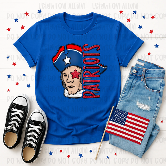 Faith Academy Patriots Glitter Mascot Spirit Shirt
