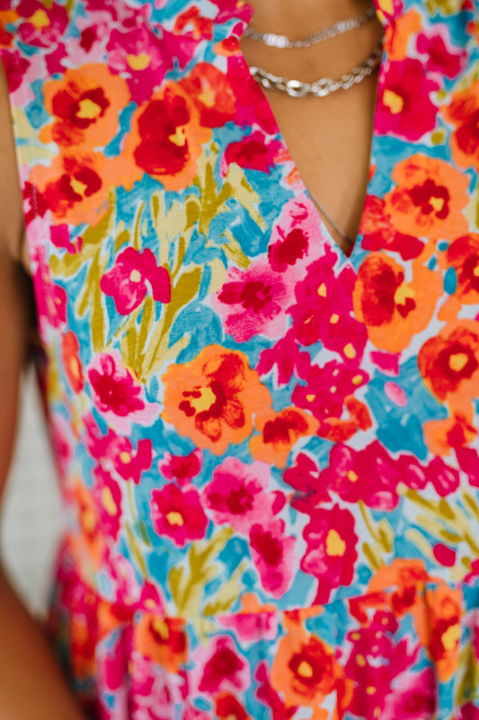 Lizzy Three Tier Tank Dress in Morning Glory