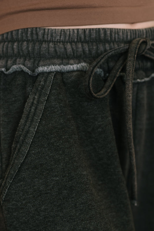 Nights Like This High Waist Palazzo Sweats in Ash Black