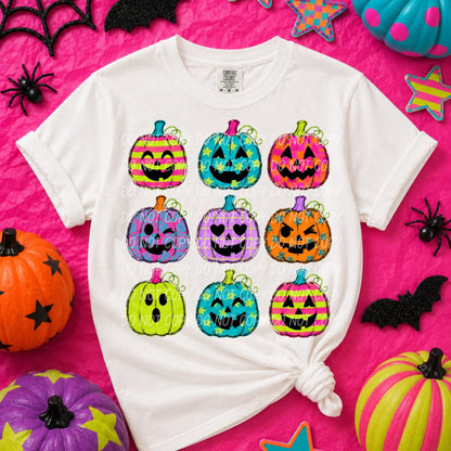Colorful Halloween Shirt, Jack O Lantern Shirt, Pumpkin Comfort Colors Tee, Cute Spooky Season Shirt, Groovy Halloween Graphic Tee