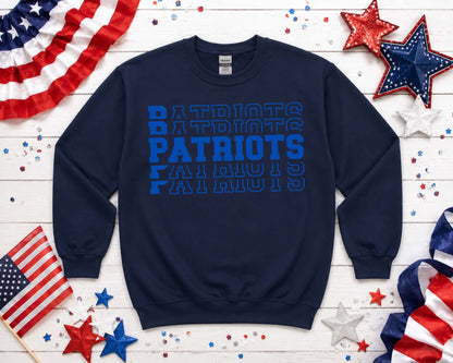 Patriots Blue Stacked Sweatshirt