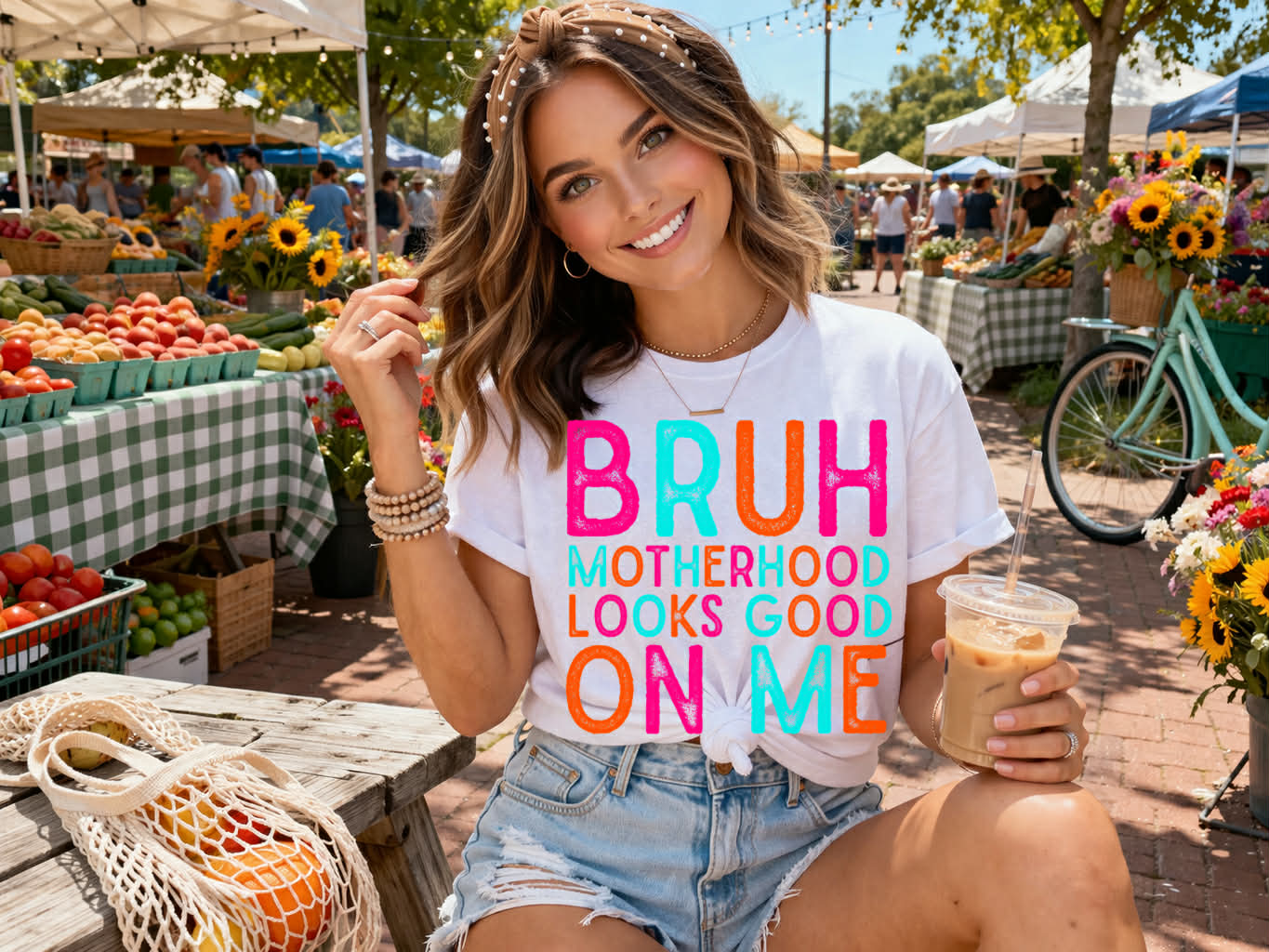 BRUH Motherhood Looks Good On Me Shirt, Funny Mom Shirt, Trendy Mama Tee, Cool Mom Graphic Tee, Mother’s Day Gift, Cute Mom Life Shirt, Mom Humor Tee