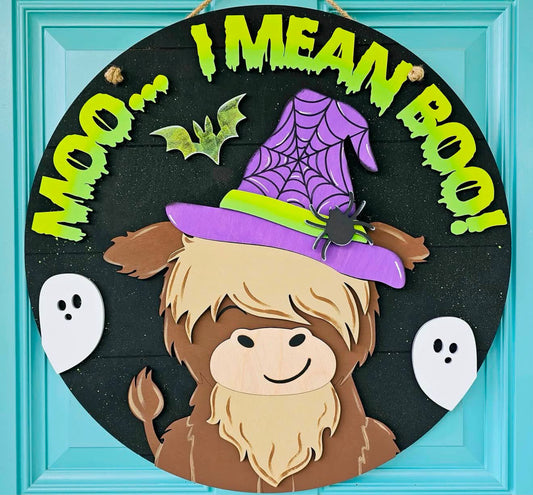 September 12th Door Hanger Paint Party Moo...I mean Boo