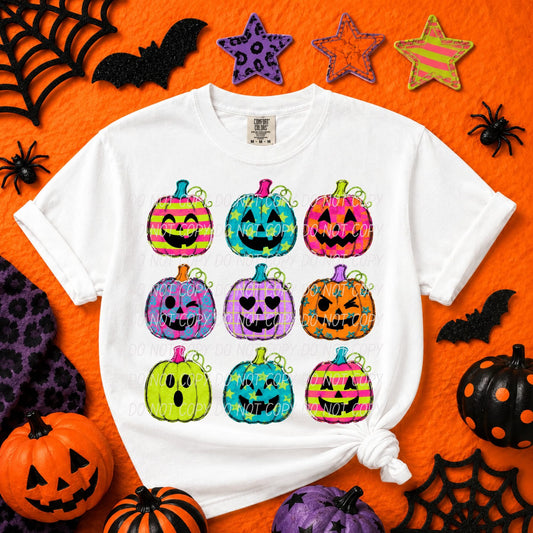 Colorful Halloween Shirt, Jack O Lantern Shirt, Pumpkin Comfort Colors Tee, Cute Spooky Season Shirt, Groovy Halloween Graphic Tee