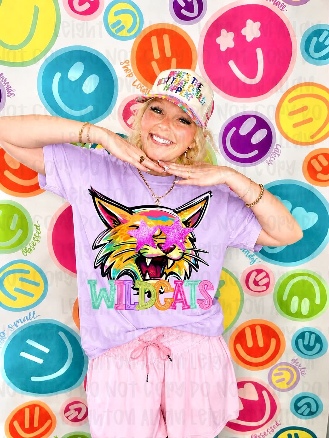 Neon Wildcats Mascot Spirit Wear Tshirt