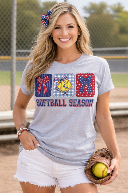 Softball Season Shirt Patriotic Softball Tee | Softball Family Shirts | Game Day Mom Tee | Softball Sister Dad Matching Shirts