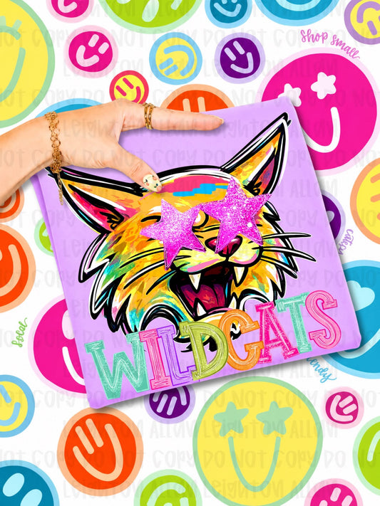 Neon Wildcats Mascot Spirit Wear Tshirt