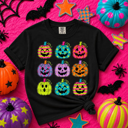 Colorful Halloween Shirt, Jack O Lantern Shirt, Pumpkin Comfort Colors Tee, Cute Spooky Season Shirt, Groovy Halloween Graphic Tee