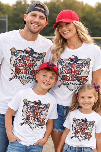 Baseball Mom Shirt Hey batter batter Tee | Baseball Family Shirts | Game Day Mom Tee | Baseball Sister Dad Matching Shirts