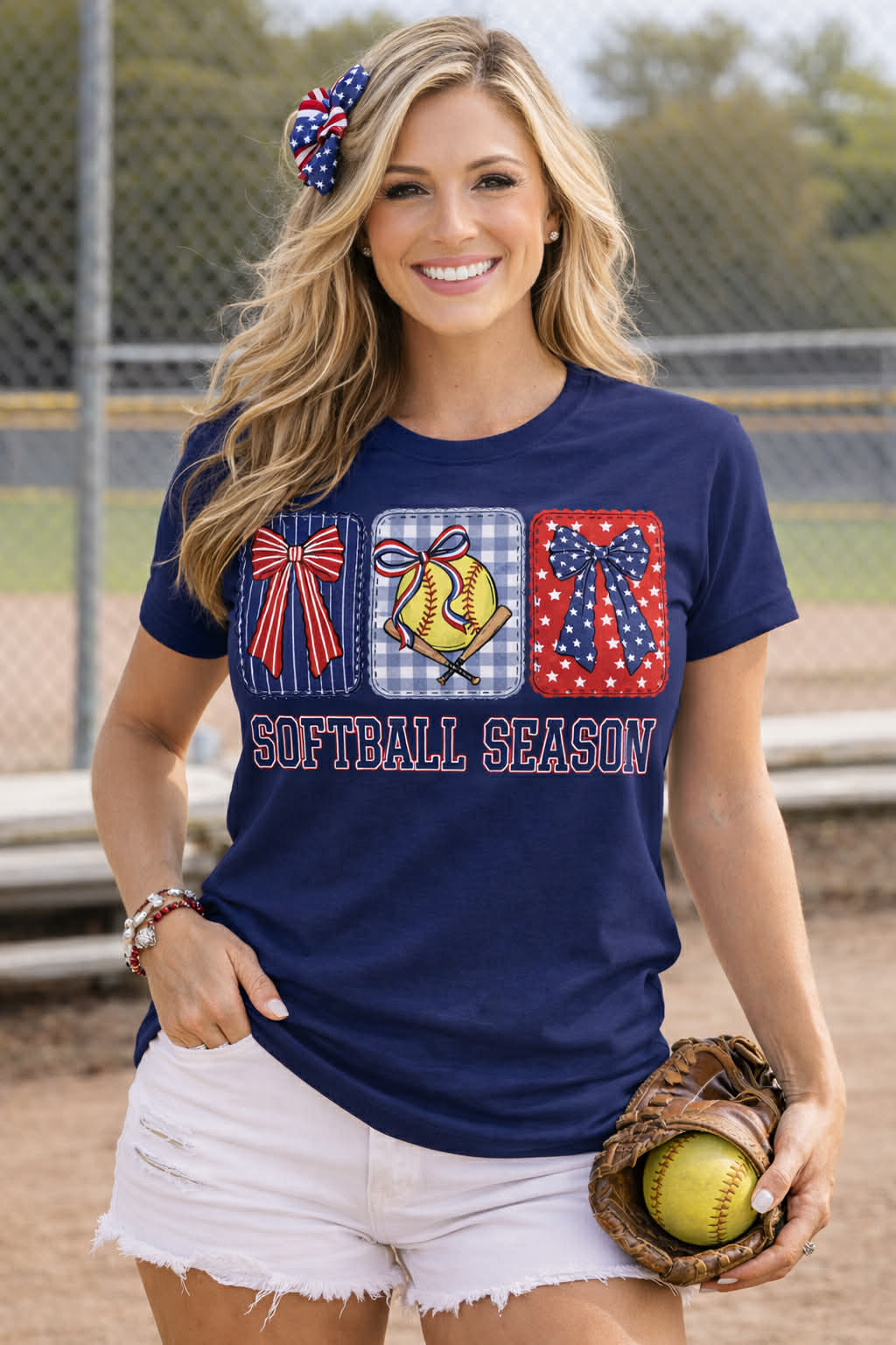 Softball Season Shirt Patriotic Softball Tee | Softball Family Shirts | Game Day Mom Tee | Softball Sister Dad Matching Shirts