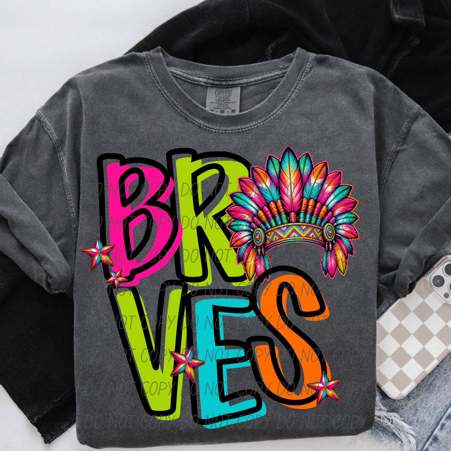 Friday Night Neon Mascot Spirit Wear Graphic Tee 106 Mascots Available