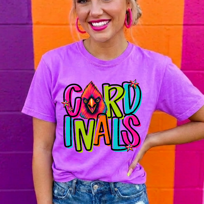 Friday Night Neon Mascot Spirit Wear Graphic Tee 106 Mascots Available