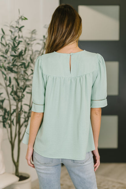 Caught You Looking Crinkle Woven Blouse