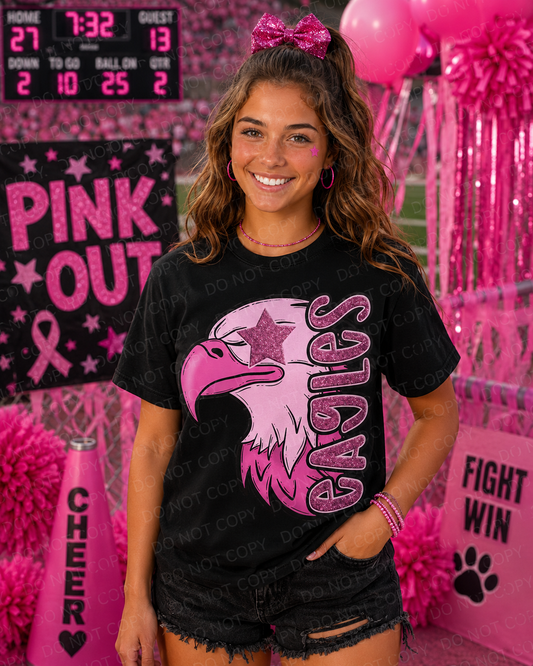 Pink Out Eagles Mascot Spirit Wear Tshirt
