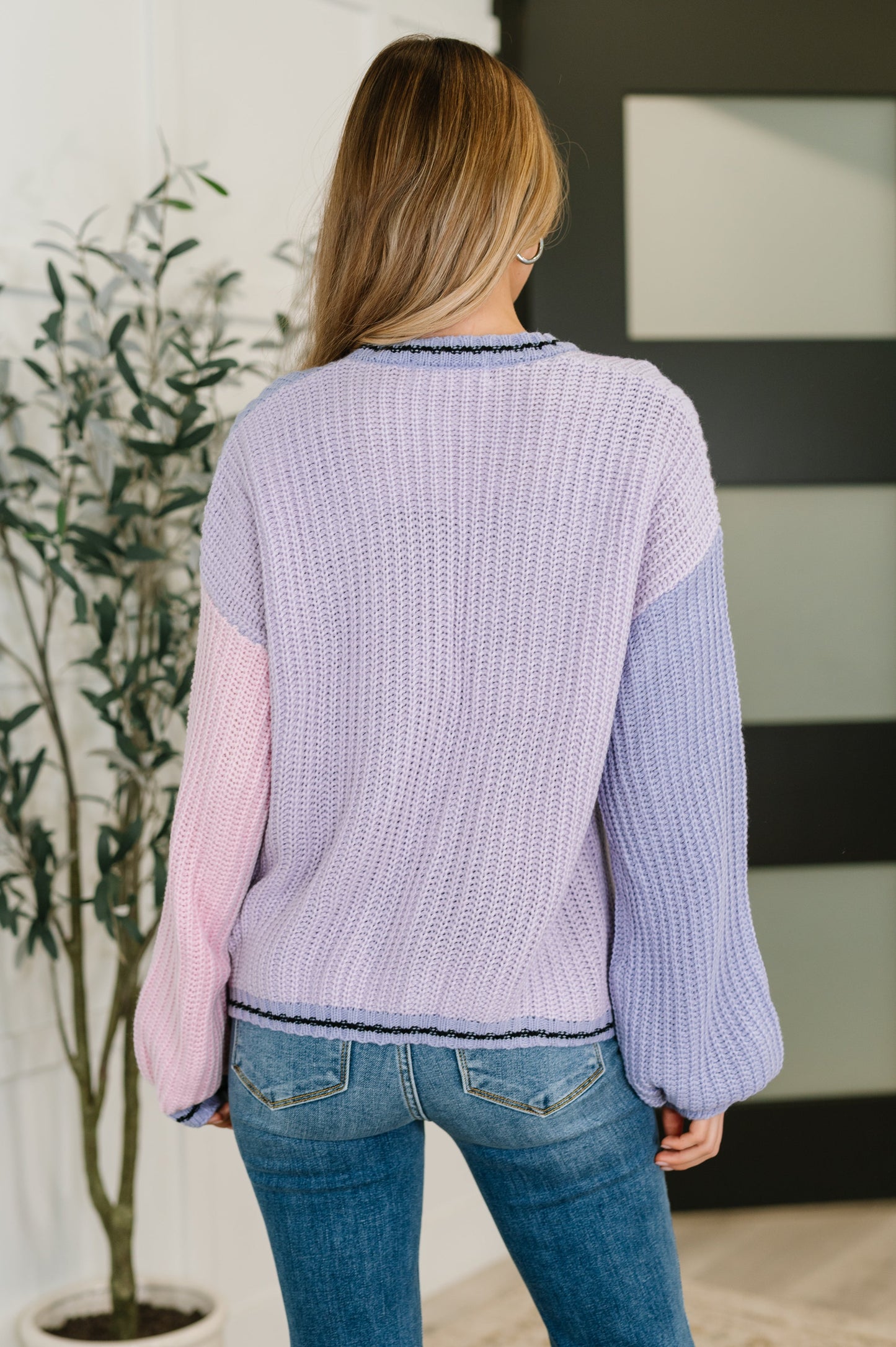 Coffee Date Color Block Cardigan