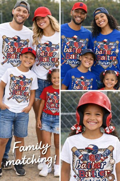 Baseball Mom Shirt Hey batter batter Tee | Baseball Family Shirts | Game Day Mom Tee | Baseball Sister Dad Matching Shirts