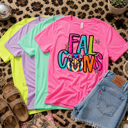 Friday Night Neon Mascot Spirit Wear Graphic Tee 106 Mascots Available