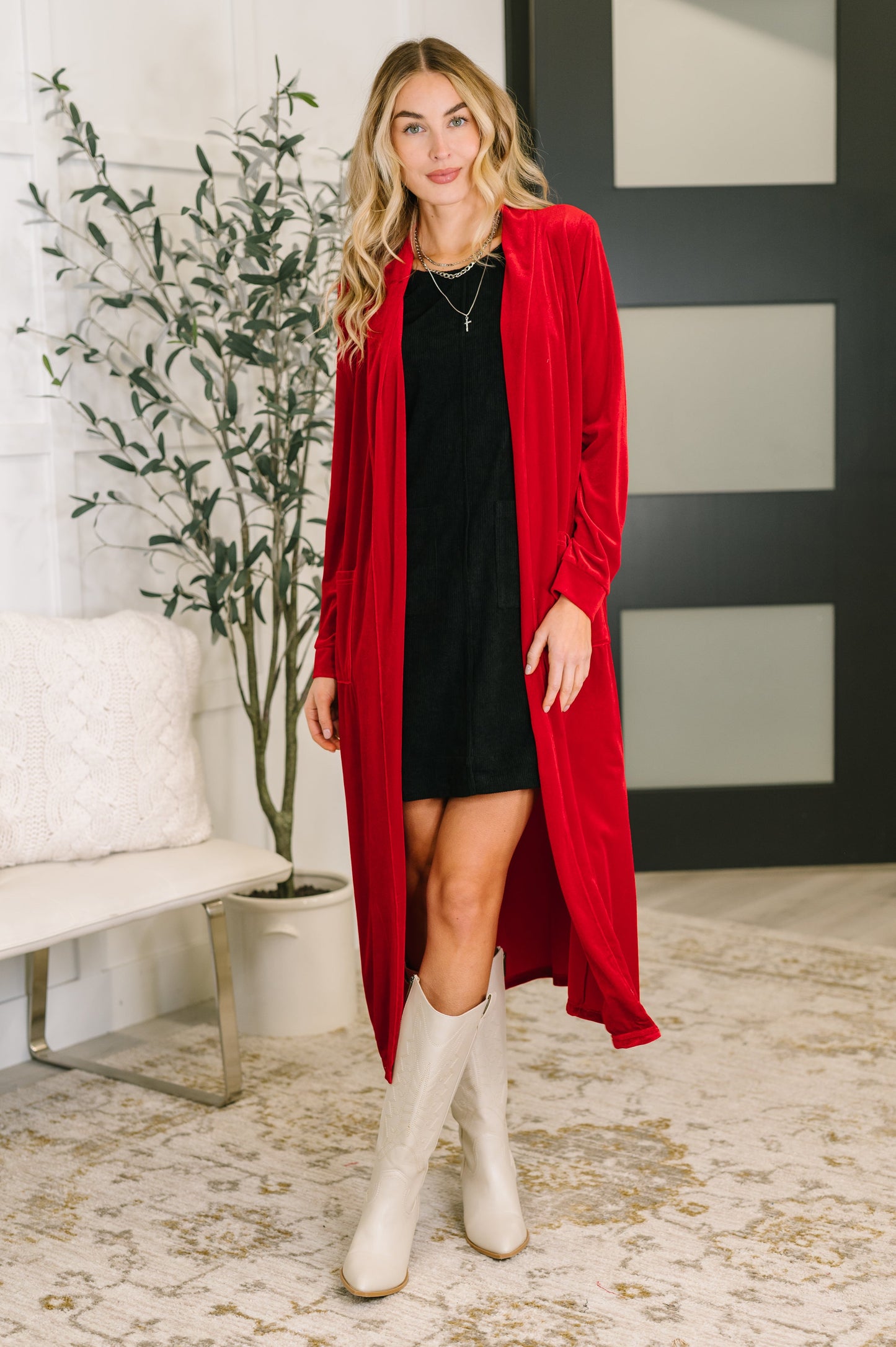 Feeling That Way Corduroy Dress in Black