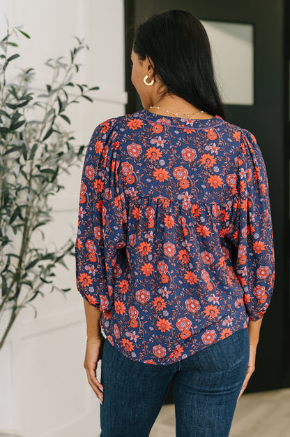 Hitherto Unknown Floral Babydoll Blouse