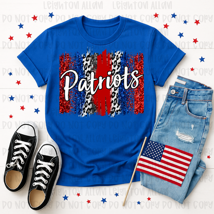 Faith Academy Patriots Glitter Stripe Spirit Tee