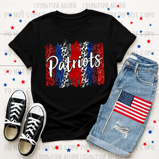 Faith Academy Patriots Glitter Stripe Spirit Tee
