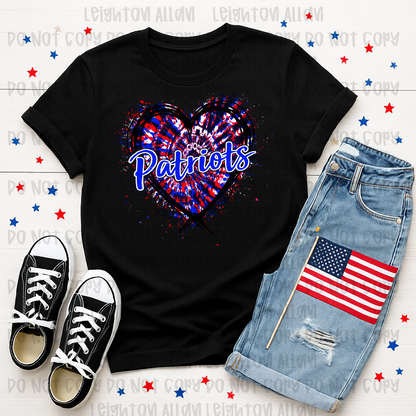 Faith Academy Patriots Tie-Dye Heart Spirit Tee