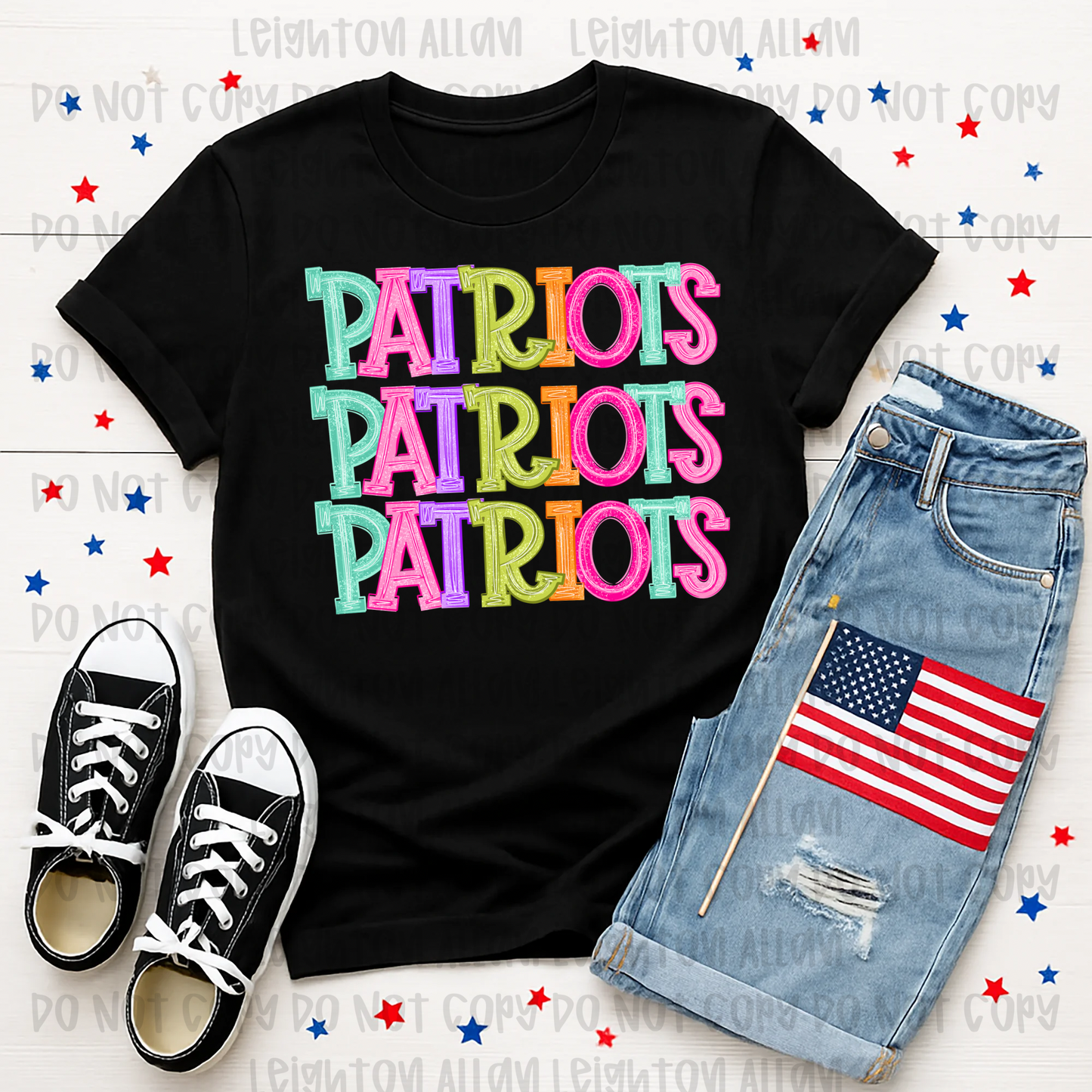 Faith Academy Patriots Pastel Stack Spirit Tee