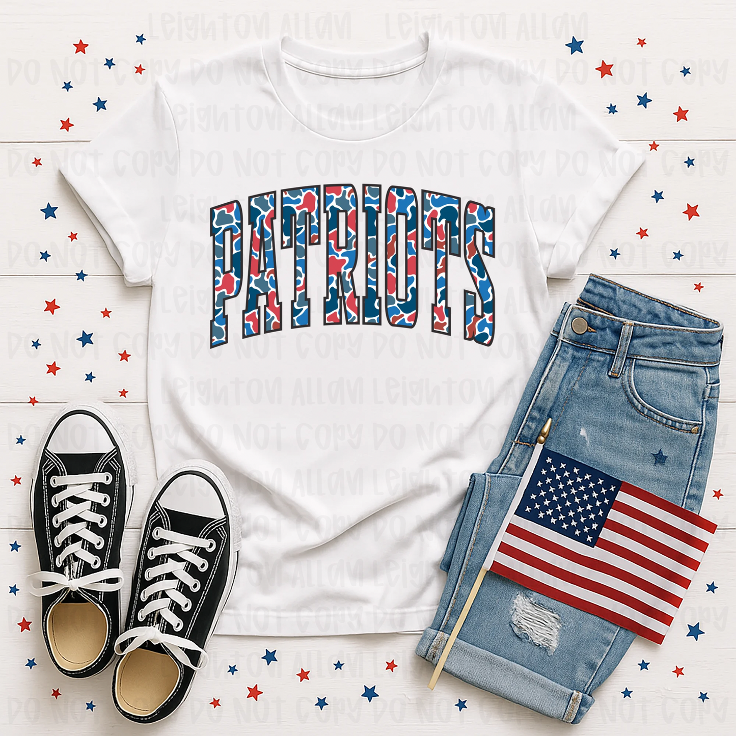Faith Academy Patriots Camo Varsity Spirit Tee