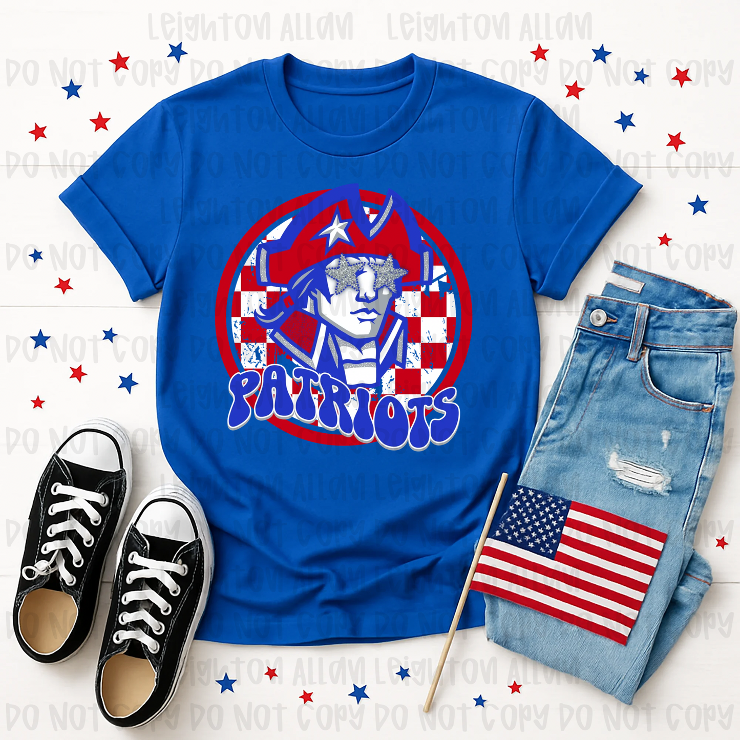 Faith Academy Retro Patriot Mascot Spirit Tee