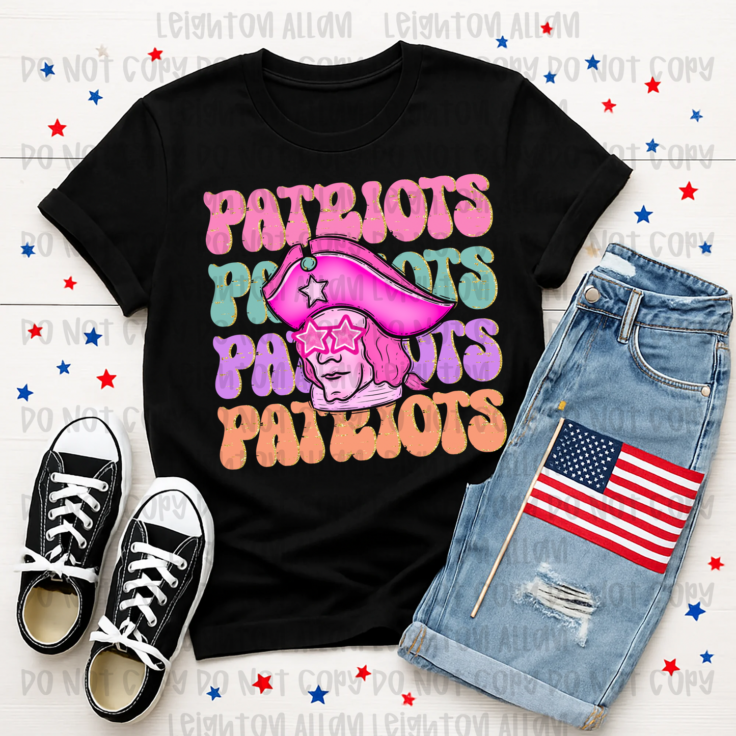 Faith Academy Retro Pastel Patriot Mascot Spirit Tee