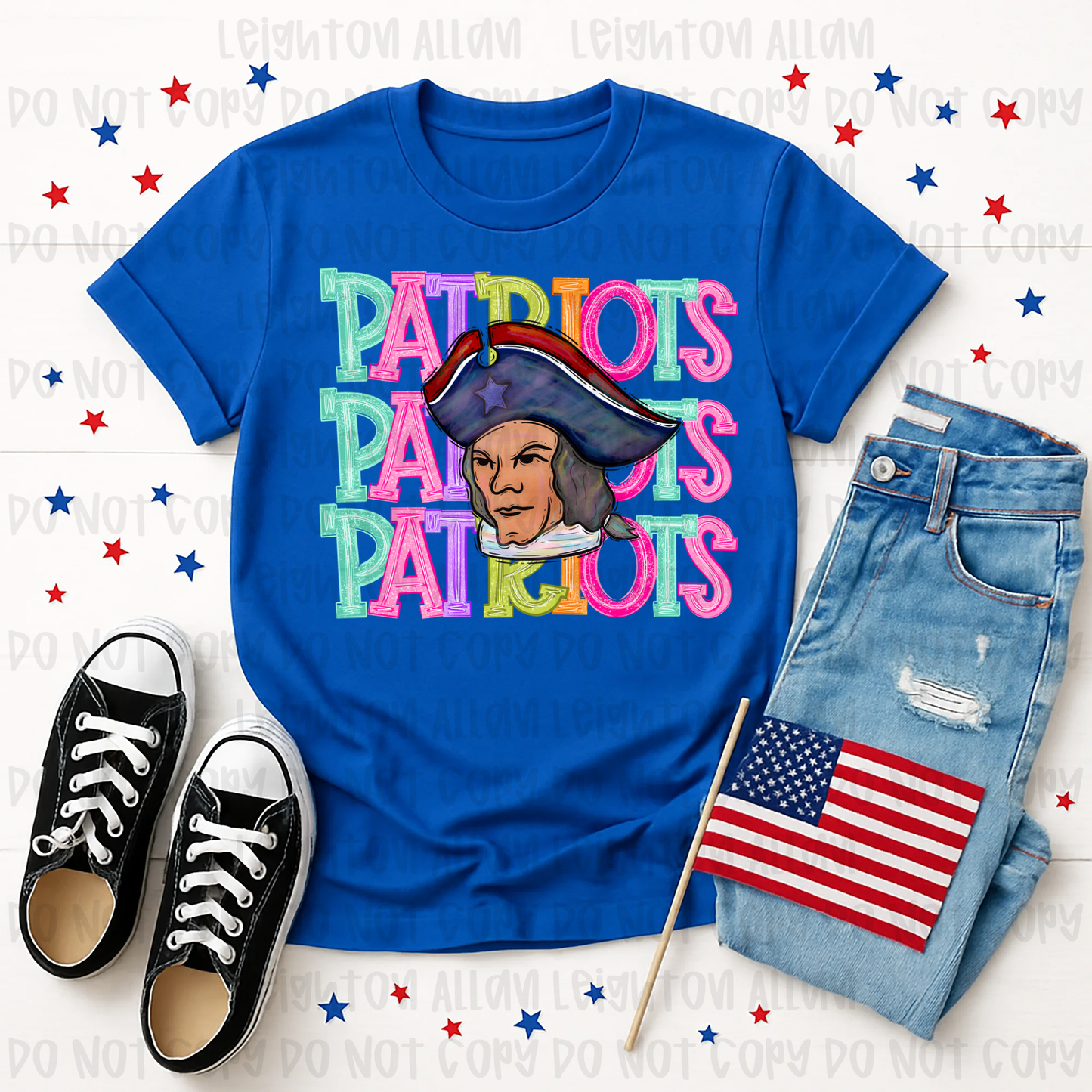 Faith Academy Retro Stacked Patriots Mascot Spirit Tee