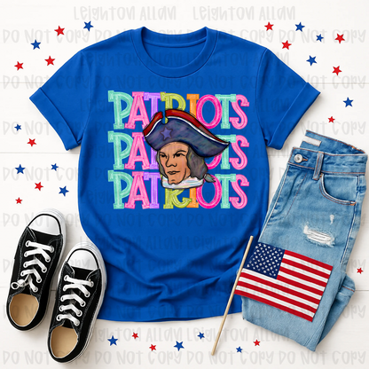 Faith Academy Retro Stacked Patriots Mascot Spirit Tee