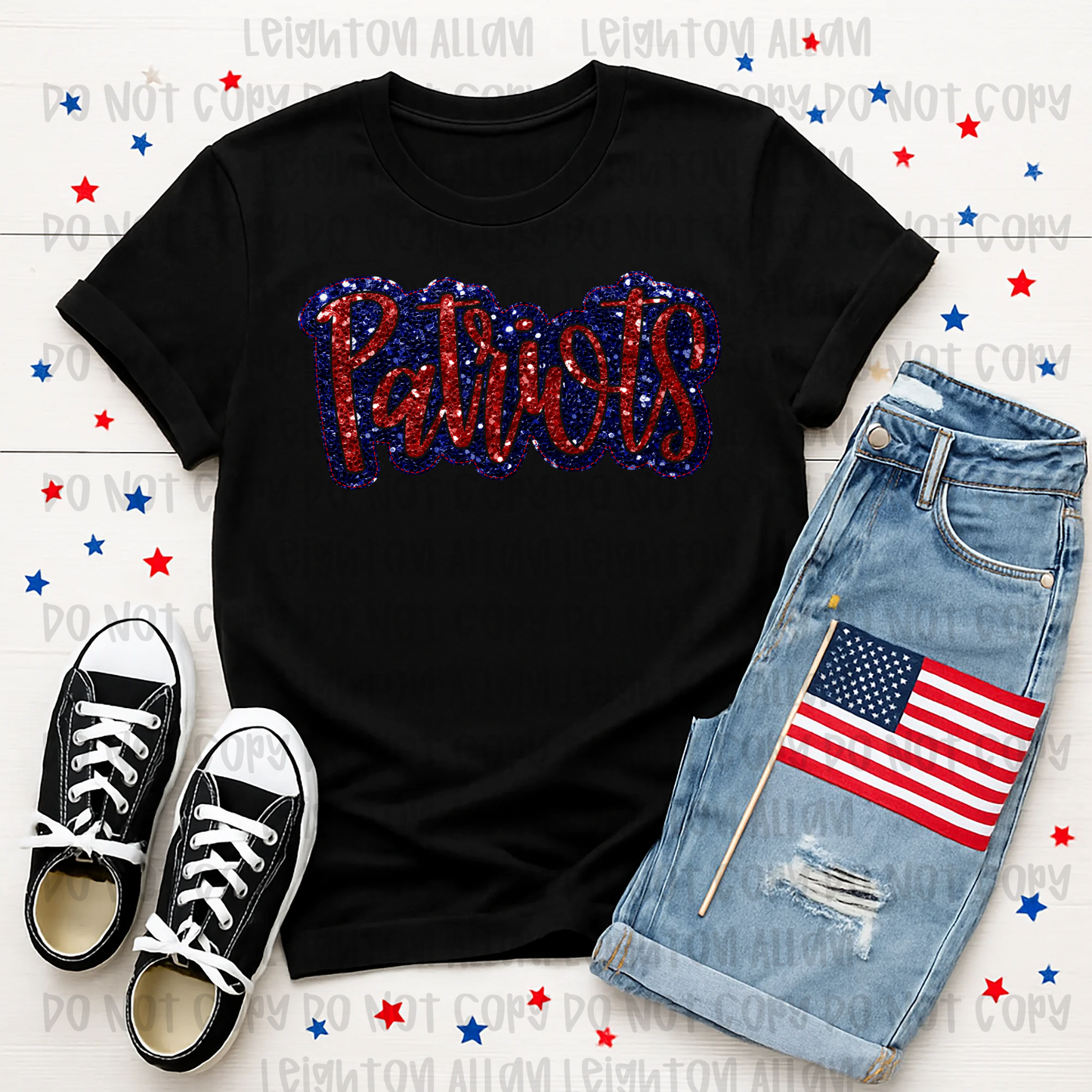 Faith Academy Glitter Patriots Script Spirit Tee