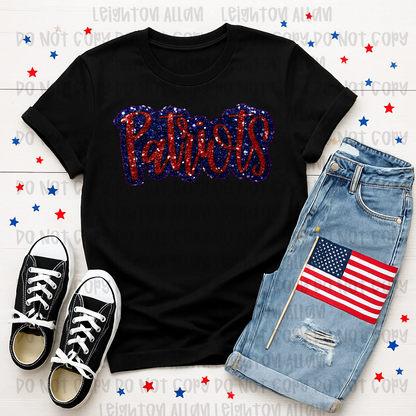 Faith Academy Glitter Patriots Script Spirit Tee