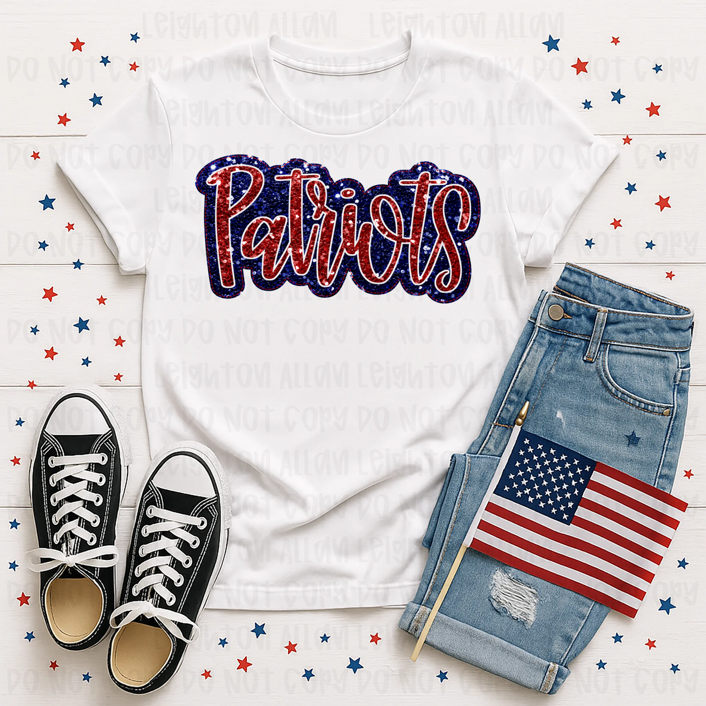 Faith Academy Glitter Patriots Script Spirit Tee