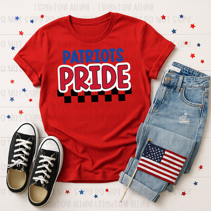 Patriots Pride Retro Checkered Spirit Tee