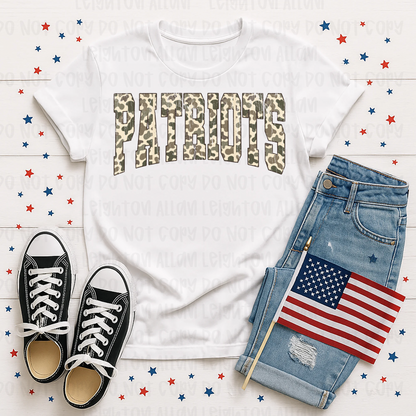 Desert Camo Patriots Varsity Spirit Tee