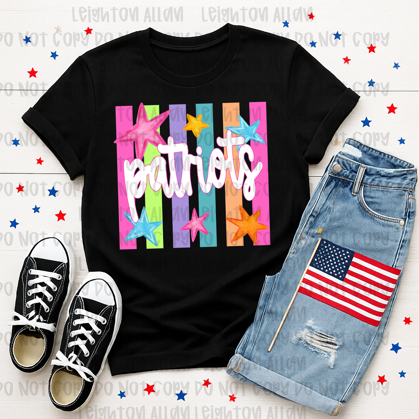 Retro Rainbow Patriots Spirit Tee