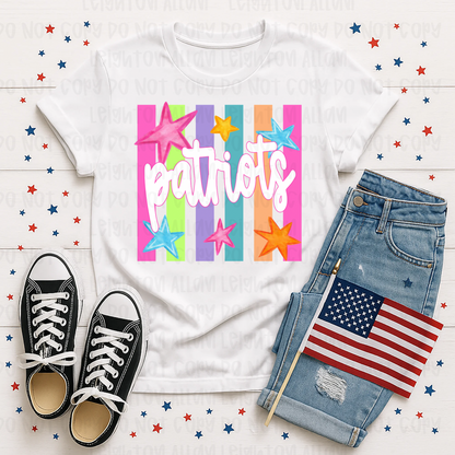 Retro Rainbow Patriots Spirit Tee