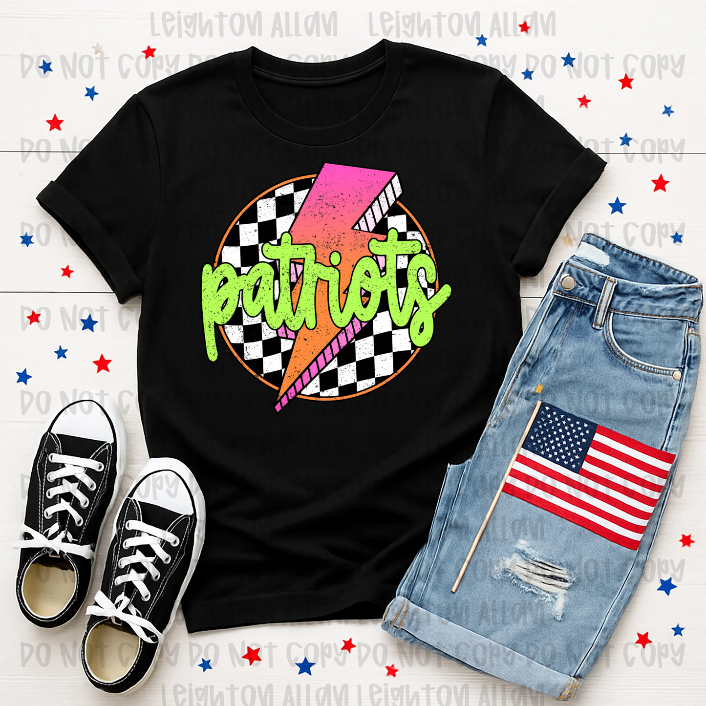 Retro Patriots Lightning Bolt Spirit Tee