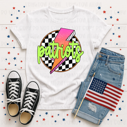 Retro Patriots Lightning Bolt Spirit Tee
