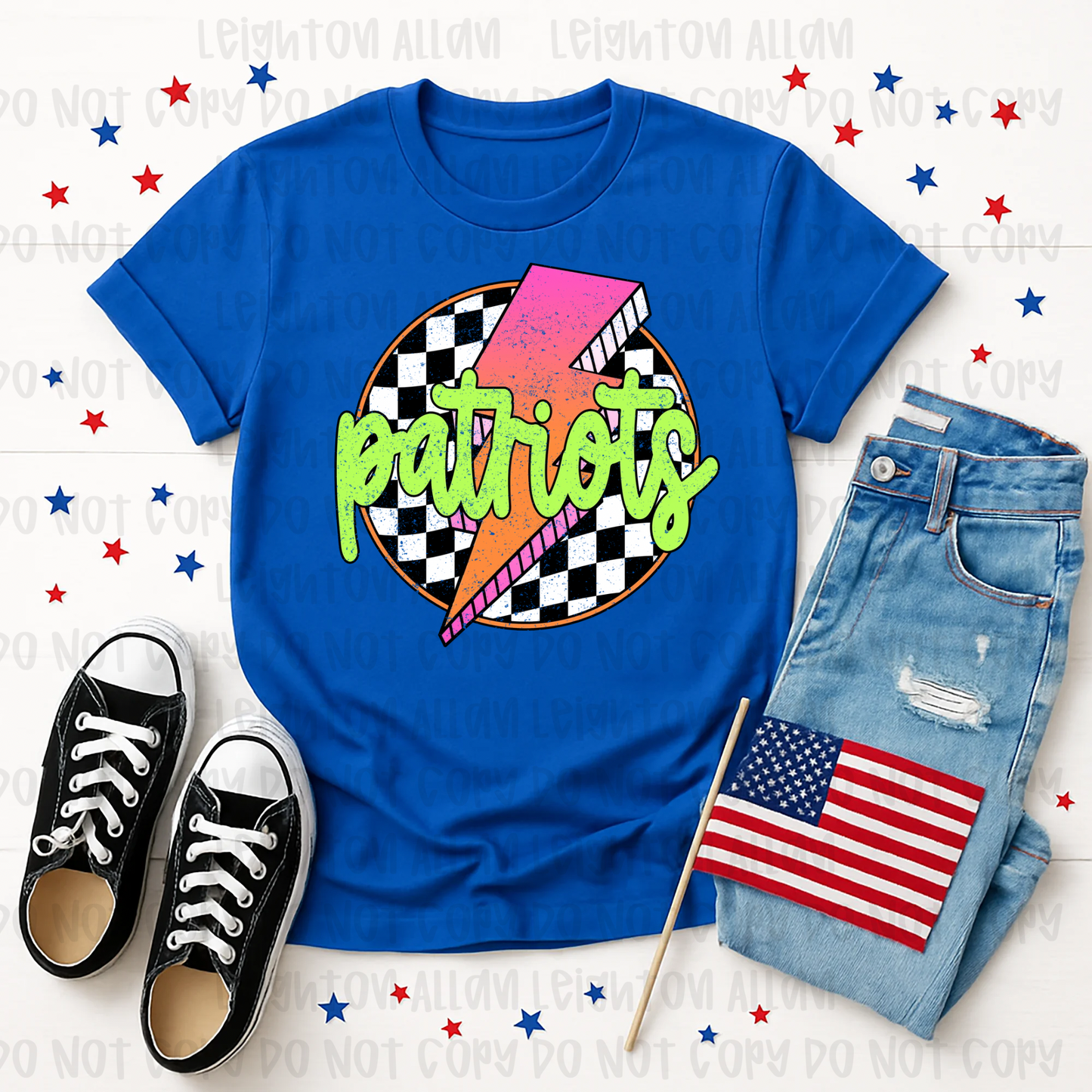 Retro Patriots Lightning Bolt Spirit Tee