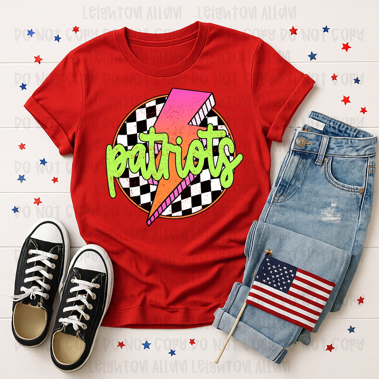 Retro Patriots Lightning Bolt Spirit Tee