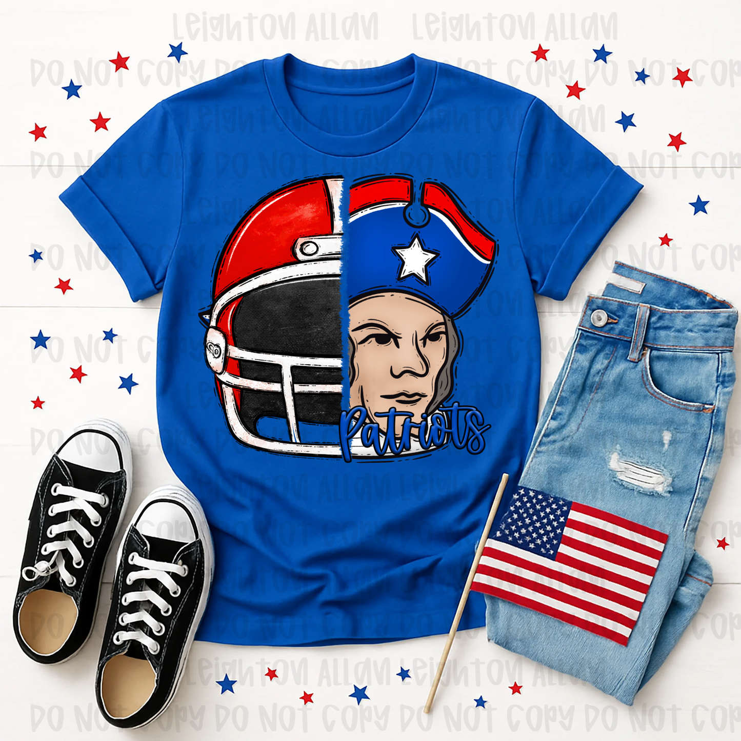 Faith Academy Patriots Patriots Football Spirit Shirt | Split Helmet Mascot Tee | School Pride Game Day T-Shirt