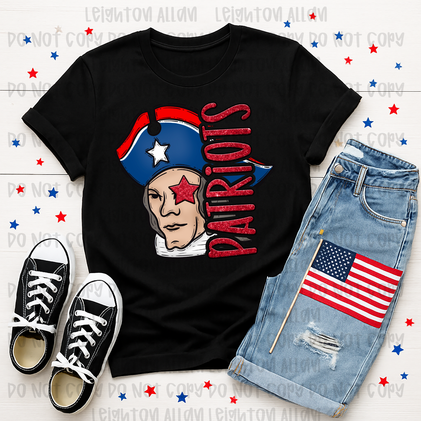 Faith Academy Patriots Glitter Mascot Spirit Shirt