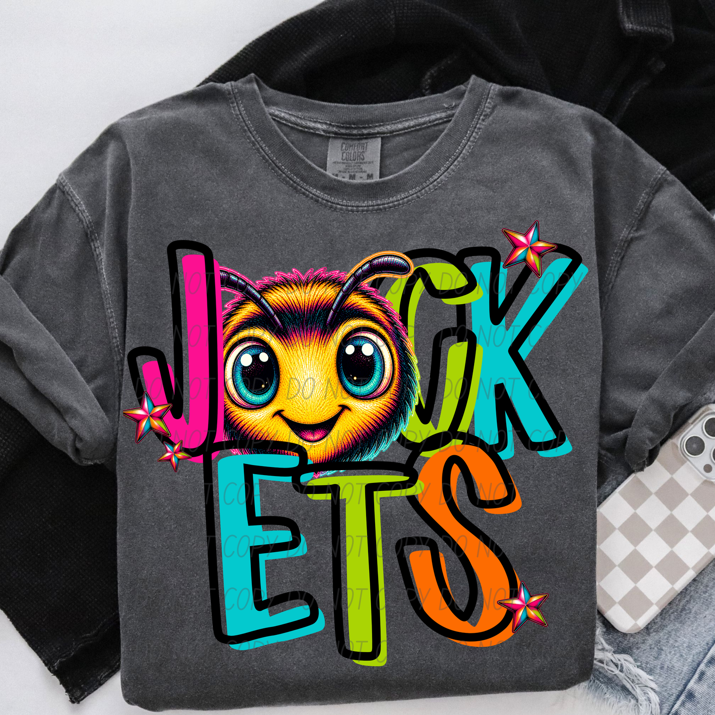 Friday Night Neon Mascot Spirit Wear Graphic Tee 106 Mascots Available